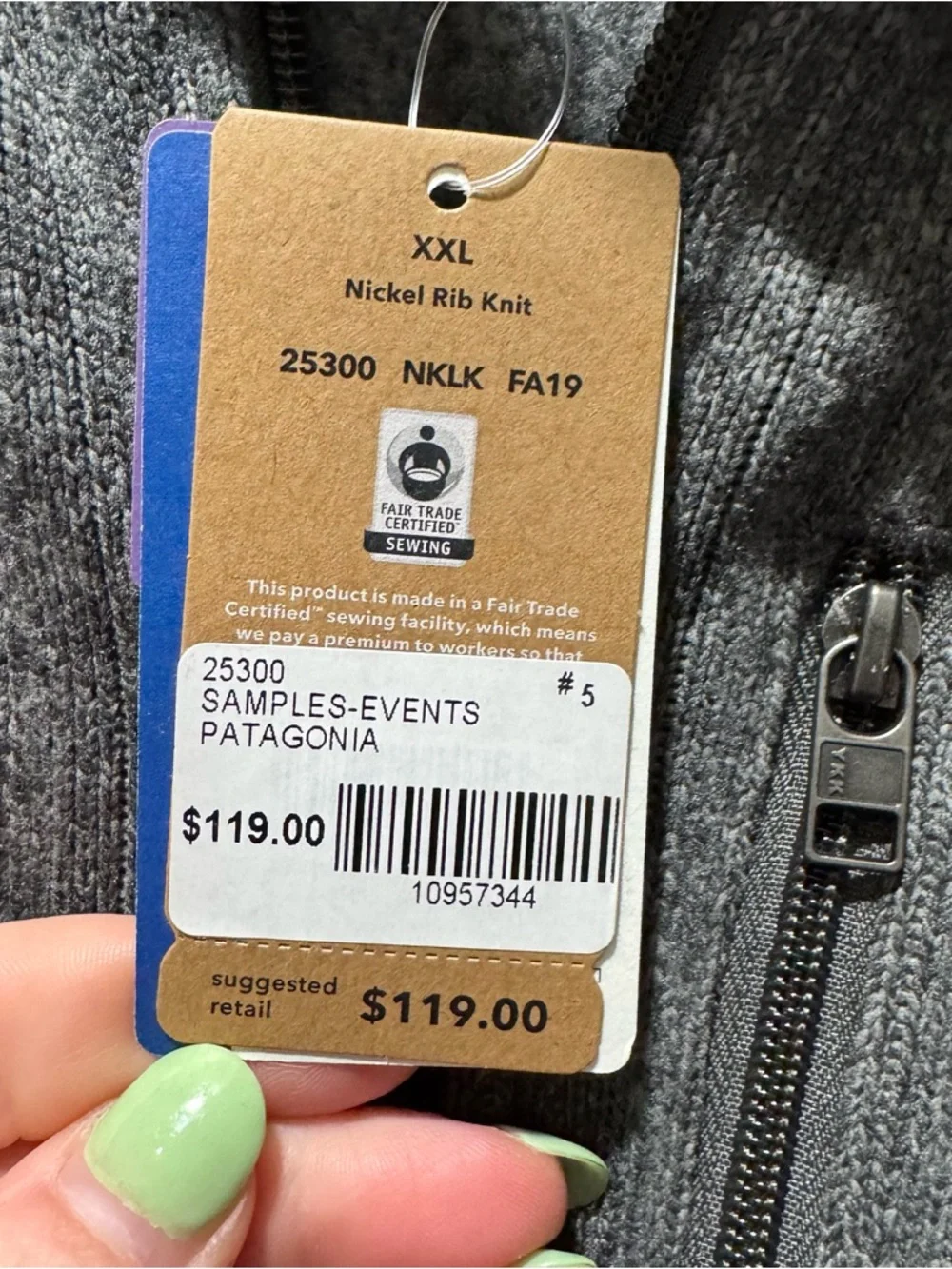 Patagonia Gray Fleece Sweater 1/4-Zip Size XXL. New with tags - Picture 4 of 6